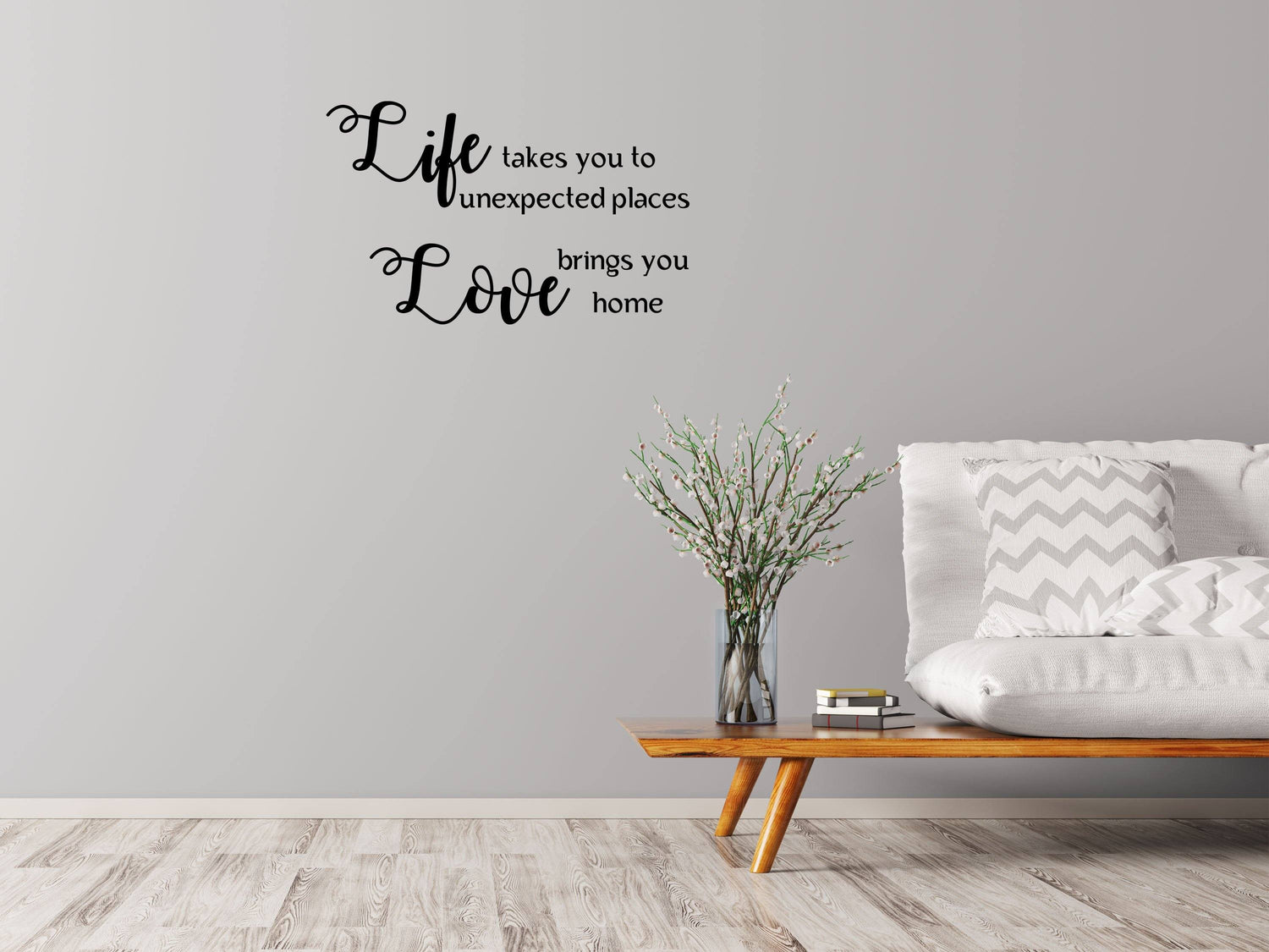 Life Takes You Unexpected Places Decal - Life Quote Decal - Life and Love Decal - Love Brings You Home - Inspirational Wall Art Vinyl Wall Decal Done 