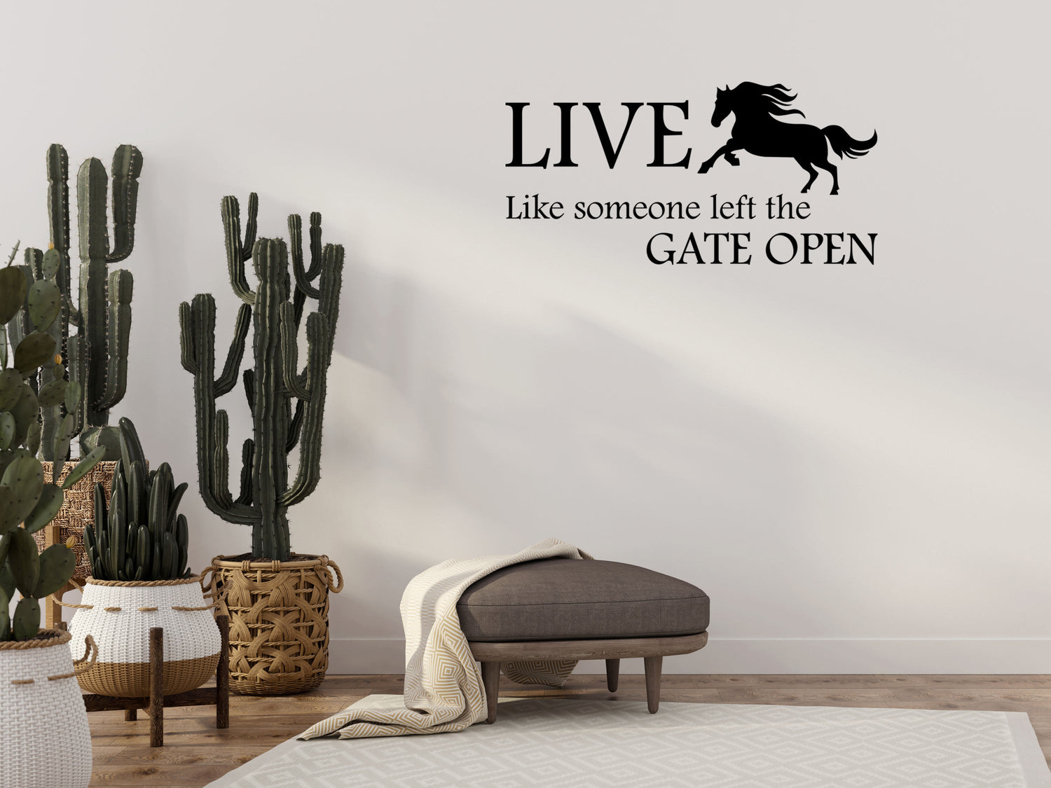 Live Like Someone Left The Gate Open Vinyl Wall Decal Inspirational Wall Signs 