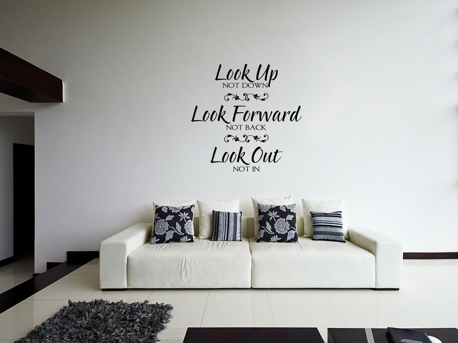 Look Up Not Down Decal Wall Decal Custom Wall Custom Quote Look Up Sign Inspirational Wall Decal - Wall Quote Decals - Wall Quotes Custom Vinyl Wall Decal Inspirational Wall Signs 