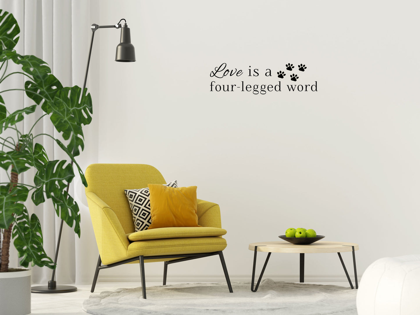 Love Is A Four-Legged Word Vinyl Wall Decal Inspirational Wall Signs 