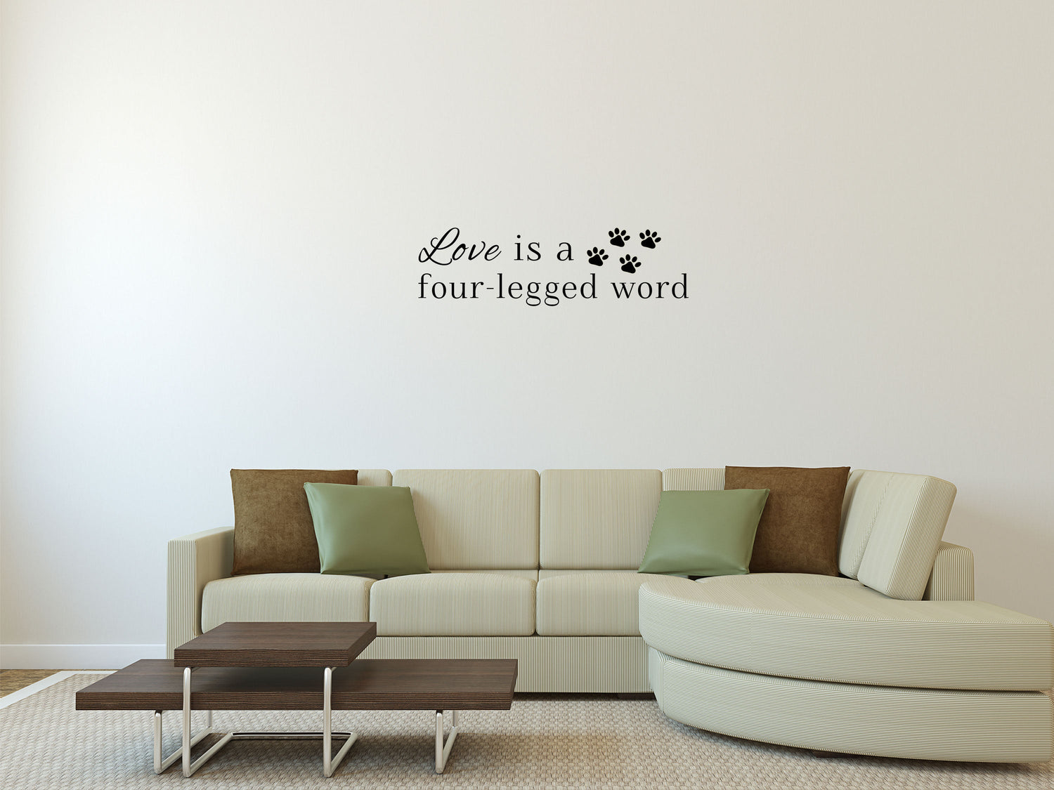 Love Is A Four-Legged Word Vinyl Wall Decal Inspirational Wall Signs 