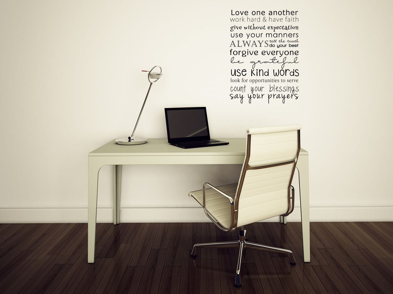 Love One Another, Work Hard & Have Faith - Inspirational Wall Decals Vinyl Wall Decal Inspirational Wall Signs 