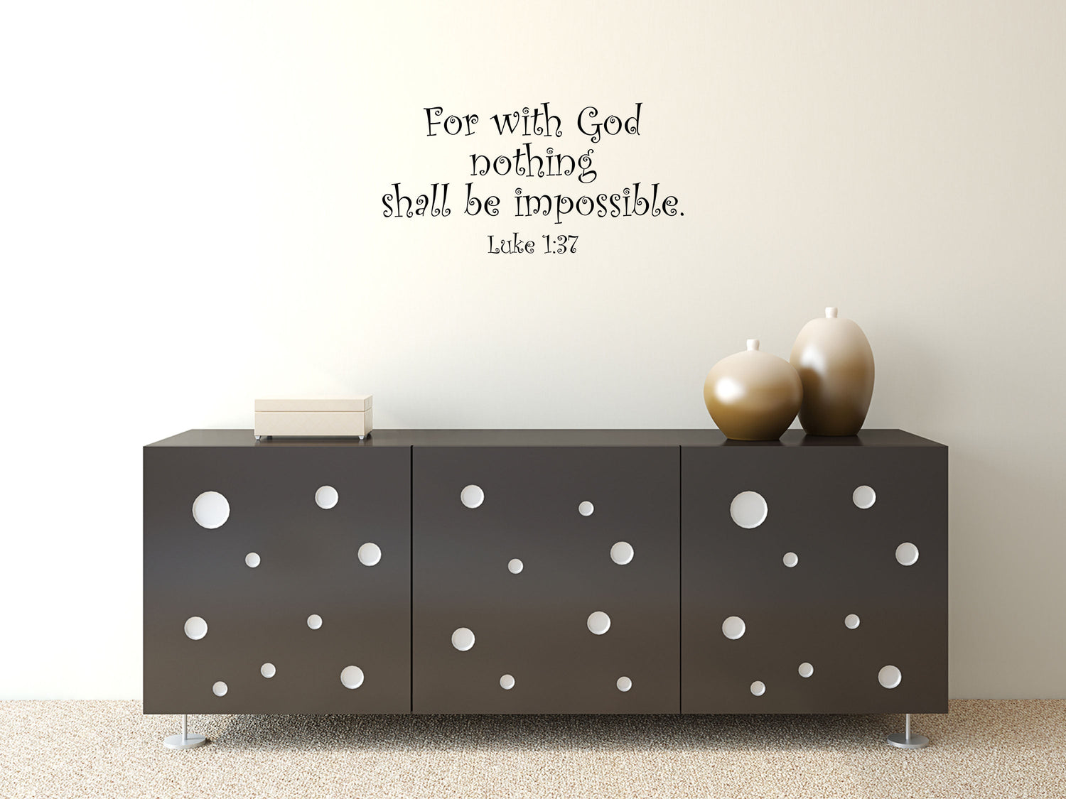Luke 1:37 For With God Nothing Shall Be Impossible - Scripture Wall Decals Vinyl Wall Decal Inspirational Wall Signs 