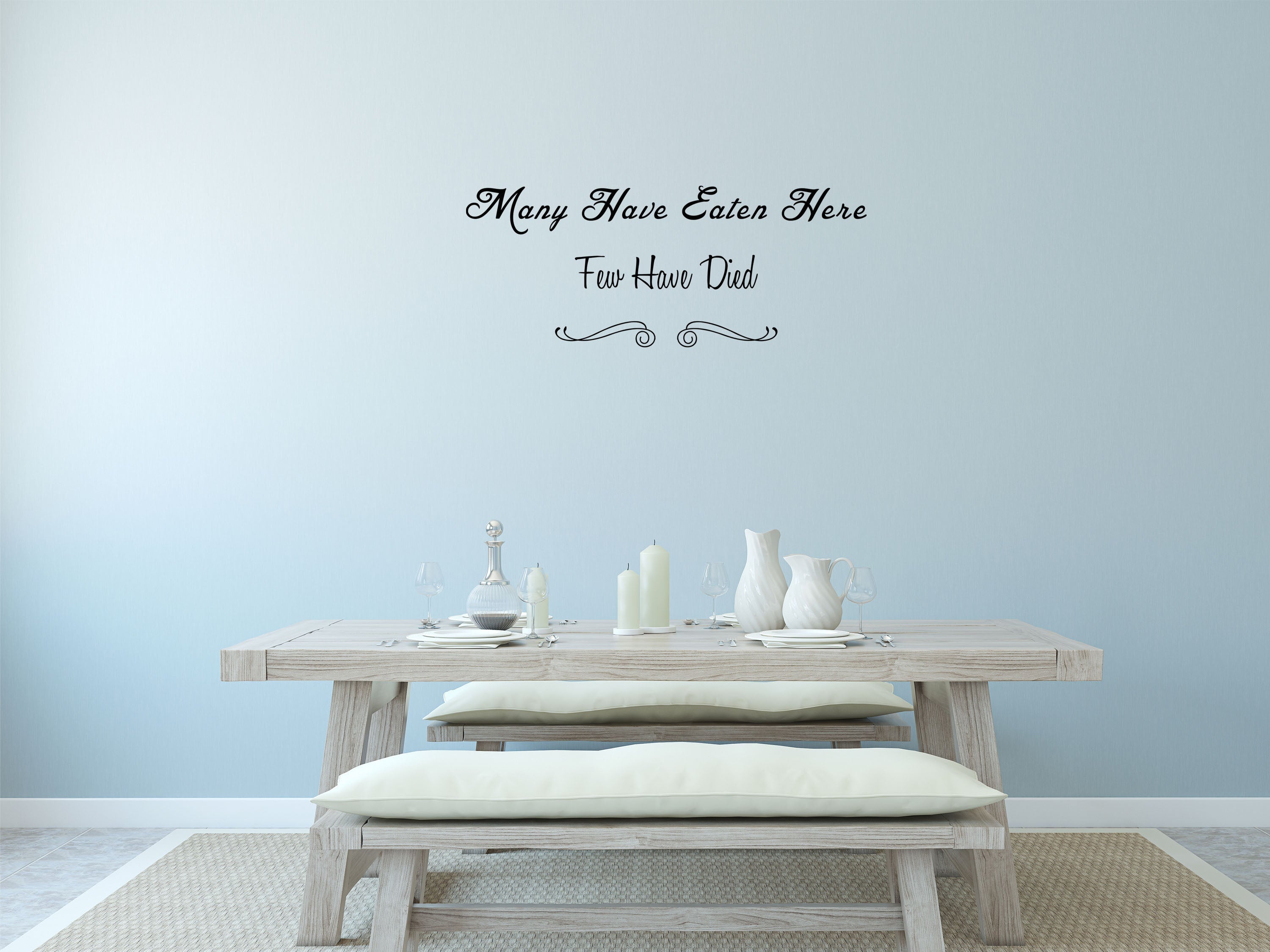 Many Have Eaten Here Wall Decal For Kitchen - Dining Room Wall Sticker - Kitchen Decor - Dining Room Decor - Dining Room Vinyl Lettering Vinyl Wall Decal Title Done 