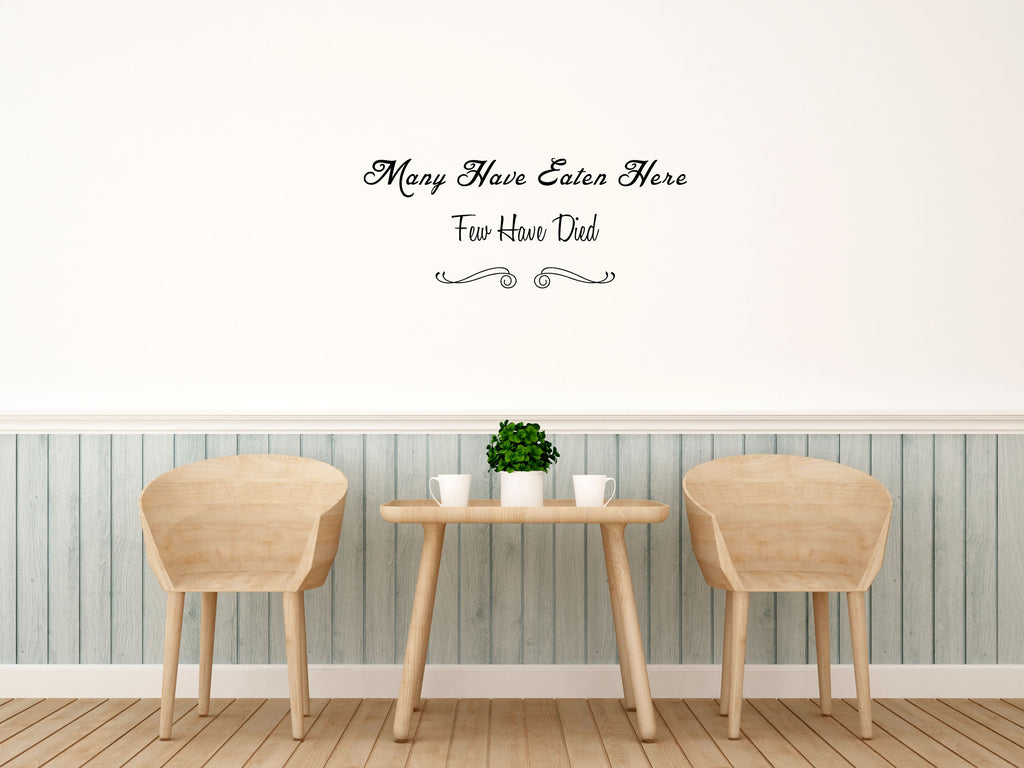 Many Have Eaten Here Wall Decal For Kitchen - Dining Room Wall Sticker - Kitchen Decor - Dining Room Decor - Dining Room Vinyl Lettering Vinyl Wall Decal Title Done 