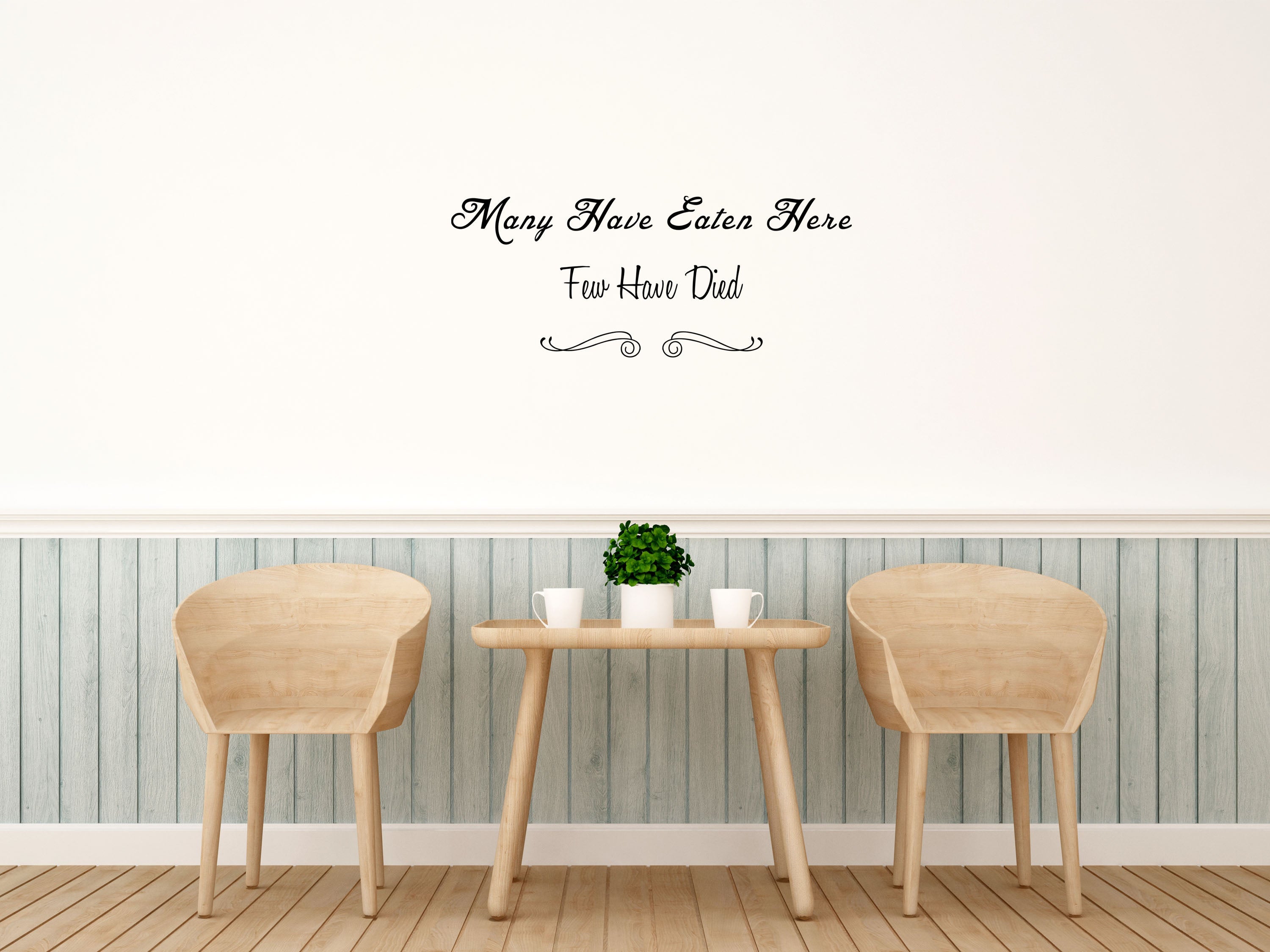 Many Have Eaten Here Wall Decal For Kitchen - Dining Room Wall Sticker - Kitchen Decor - Dining Room Decor - Dining Room Vinyl Lettering Vinyl Wall Decal Title Done 