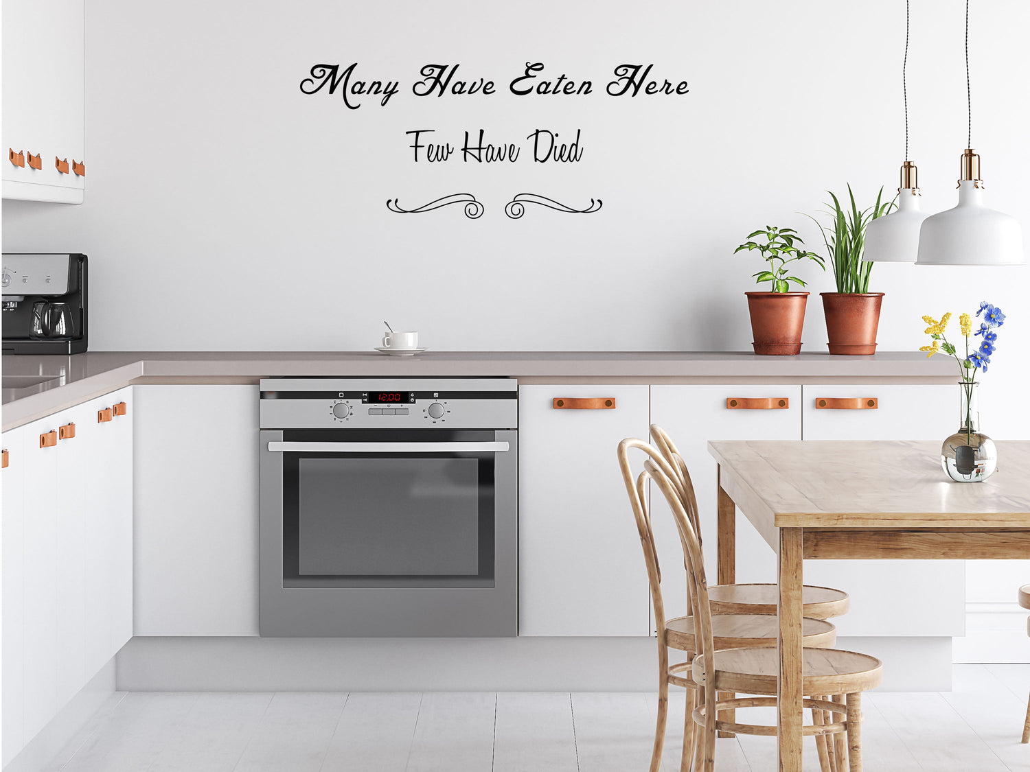 Many Have Eaten Here Wall Decal For Kitchen - Dining Room Wall Sticker - Kitchen Decor - Dining Room Decor - Dining Room Vinyl Lettering Vinyl Wall Decal Title Done 