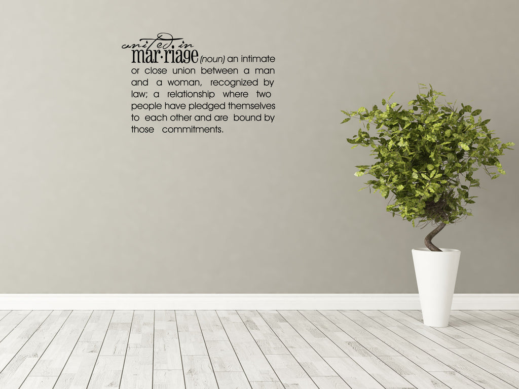 Marriage Definition - Inspirational Wall Decals Vinyl Wall Decal Inspirational Wall Signs 