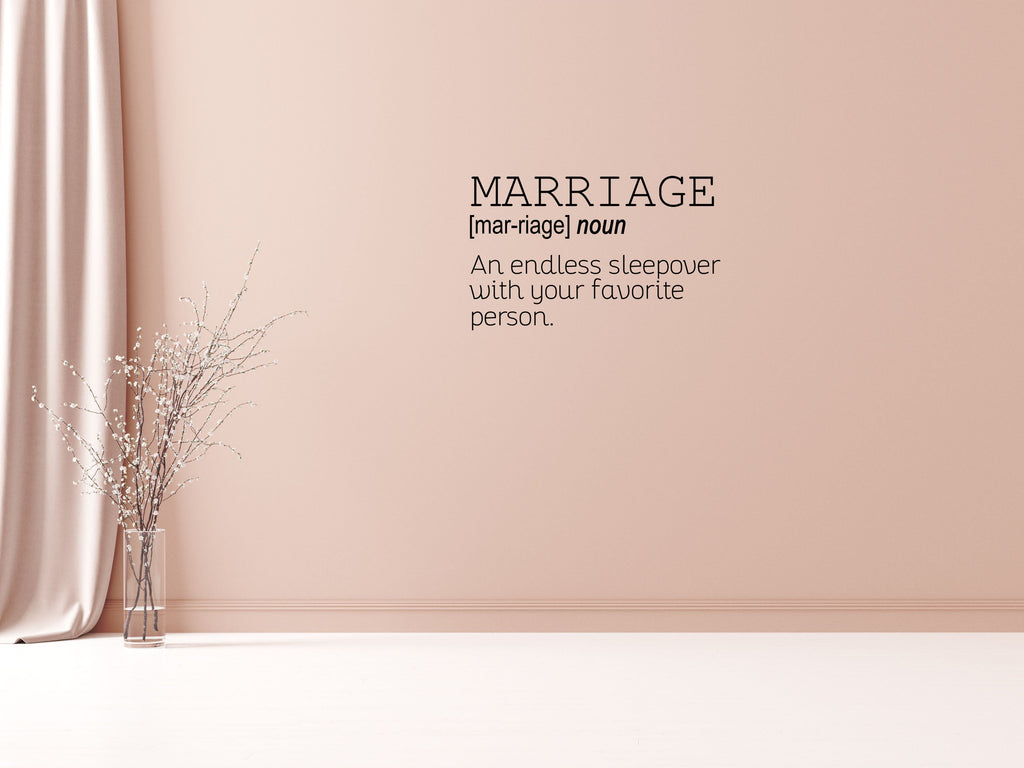 Marriage Romantic Wall Decal Quote Vinyl Wall Decal Inspirational Wall Signs 