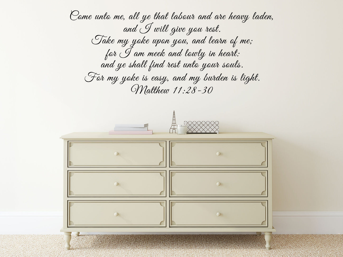 Matthew 11:28 KJV Scripture Decal - Come Unto Me All Ye That Labor - Bible Verse Sticker - Vinyl Wall Decal - Wall Art Scripture Vinyl Wall Decal Done 