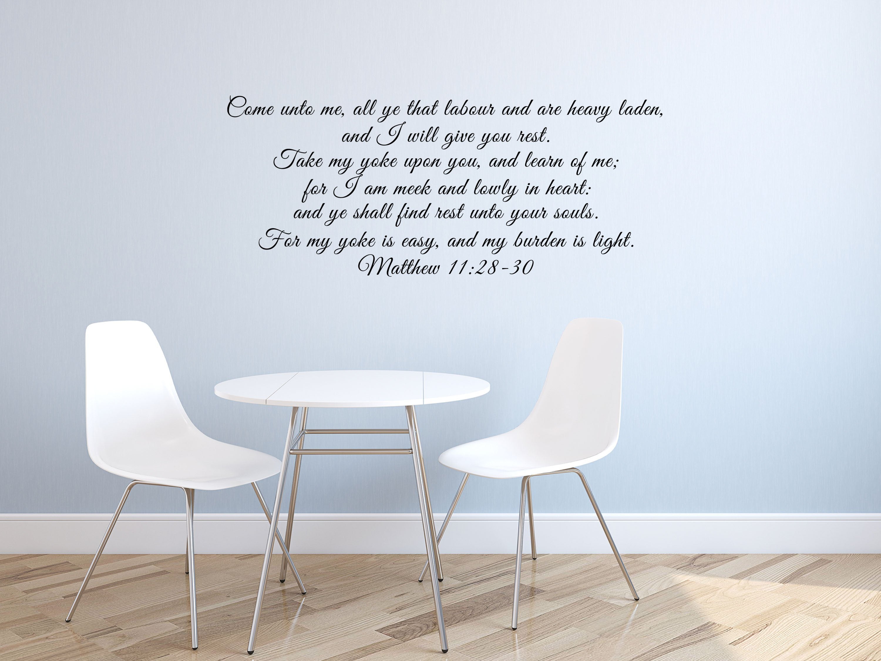 Matthew 11:28 KJV Scripture Decal - Come Unto Me All Ye That Labor - Bible Verse Sticker - Vinyl Wall Decal - Wall Art Scripture Vinyl Wall Decal Done 