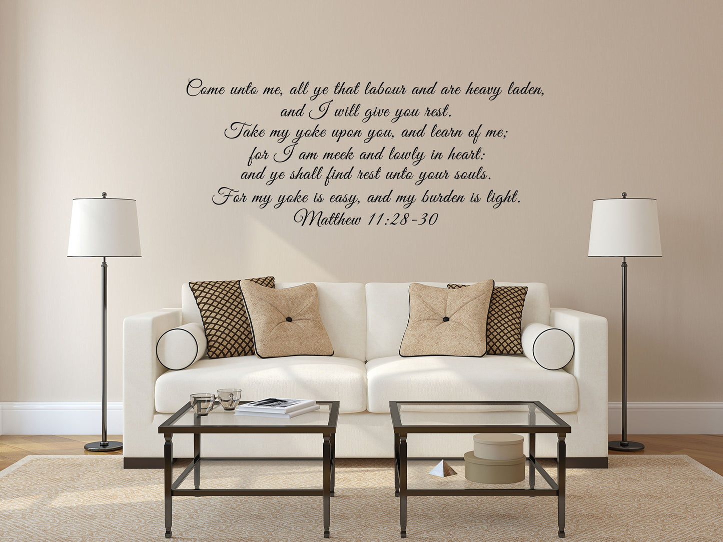 Matthew 11:28 KJV Scripture Decal - Come Unto Me All Ye That Labor - Bible Verse Sticker - Vinyl Wall Decal - Wall Art Scripture Vinyl Wall Decal Done 