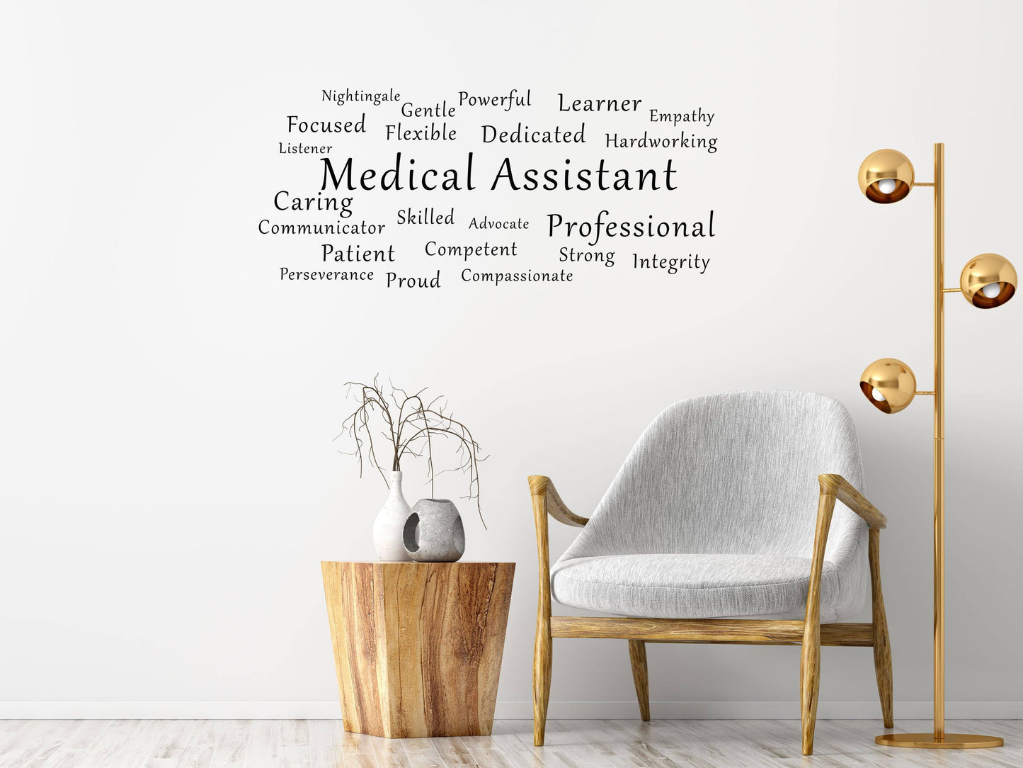 Medical Assistant Custom Decal - Medical Assistant Decal - Medical Assistant Word Cloud - Medical Office Decor - Medical Office Wall Sign Vinyl Wall Decal Done 