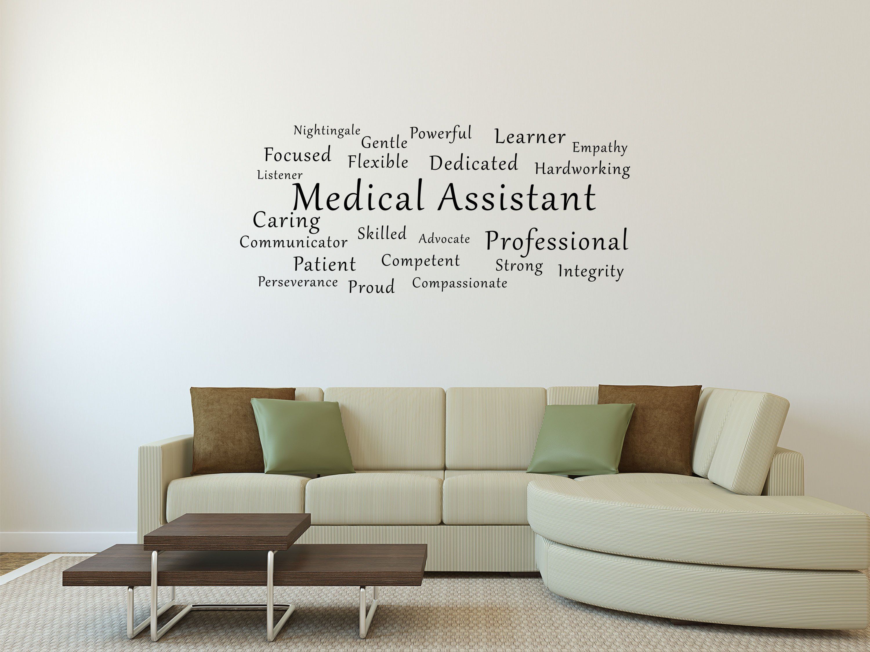 Medical Assistant Custom Decal - Medical Assistant Decal - Medical Assistant Word Cloud - Medical Office Decor - Medical Office Wall Sign Vinyl Wall Decal Done 