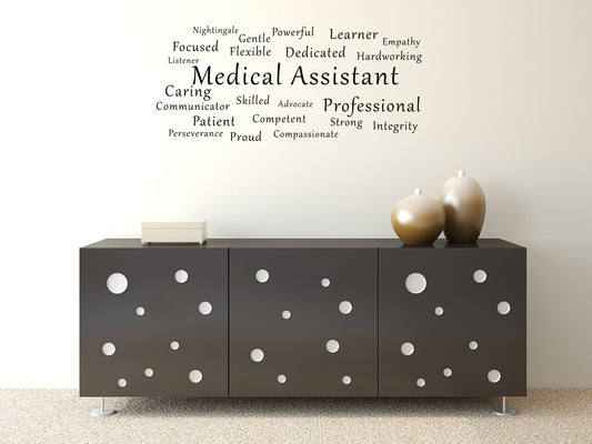 Medical Assistant Custom Decal - Medical Assistant Decal - Medical Assistant Word Cloud - Medical Office Decor - Medical Office Wall Sign Vinyl Wall Decal Done 