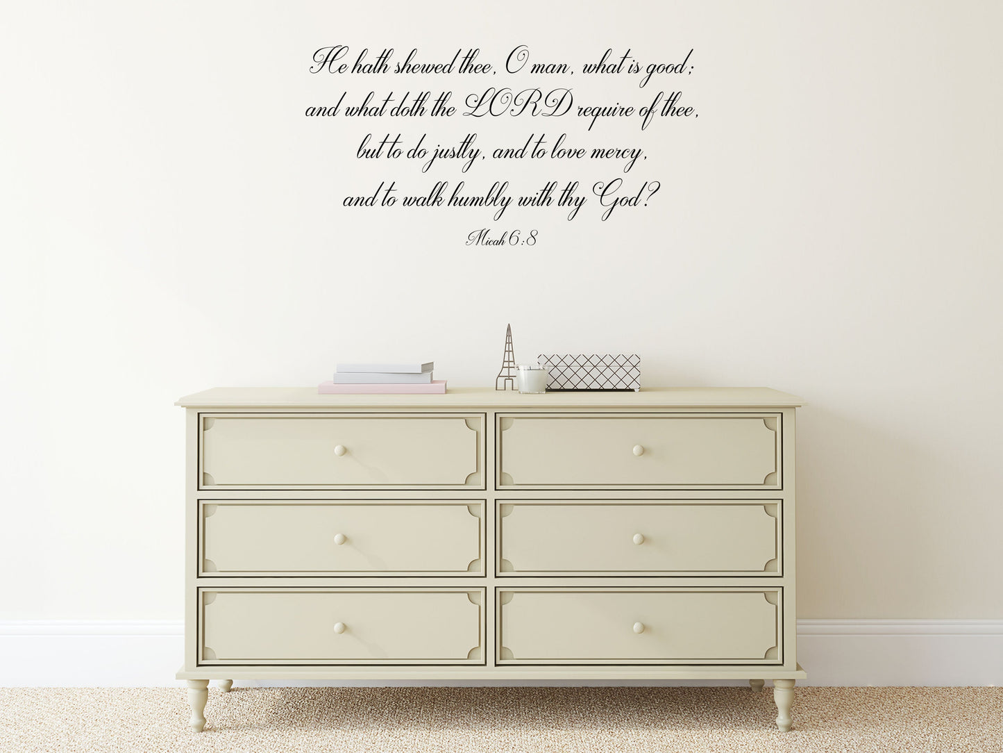 Micah 6:8 - Scripture Wall Décor Sticker Vinyl Wall Decal Inspirational Wall Signs 