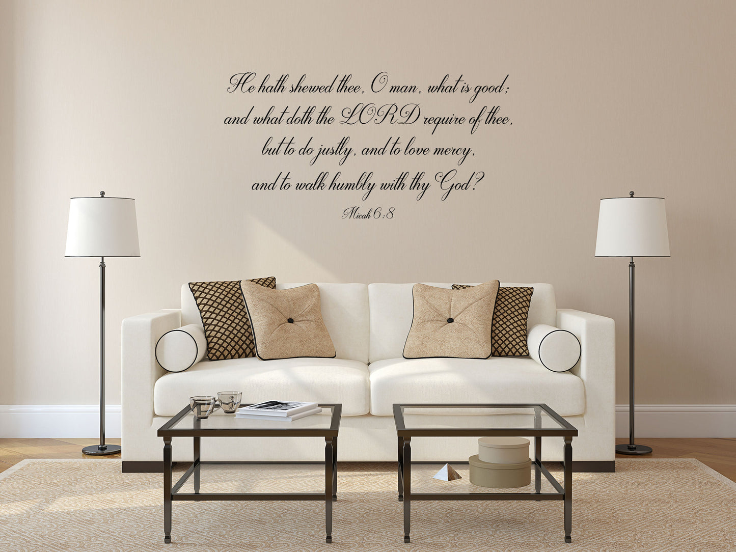 Micah 6:8 - Scripture Wall Décor Sticker Vinyl Wall Decal Inspirational Wall Signs 