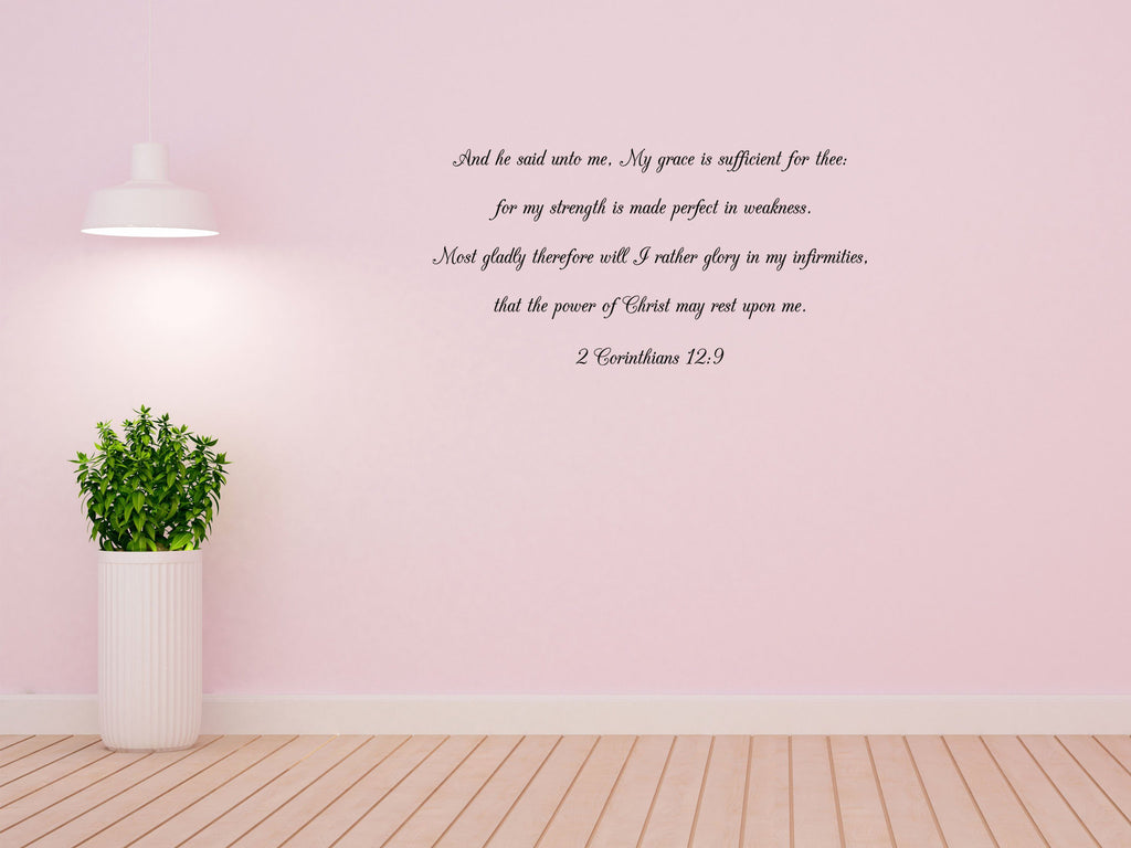 My Grace Is Sufficient Sticker - Scripture Wall Decals Vinyl Wall Decal Done 