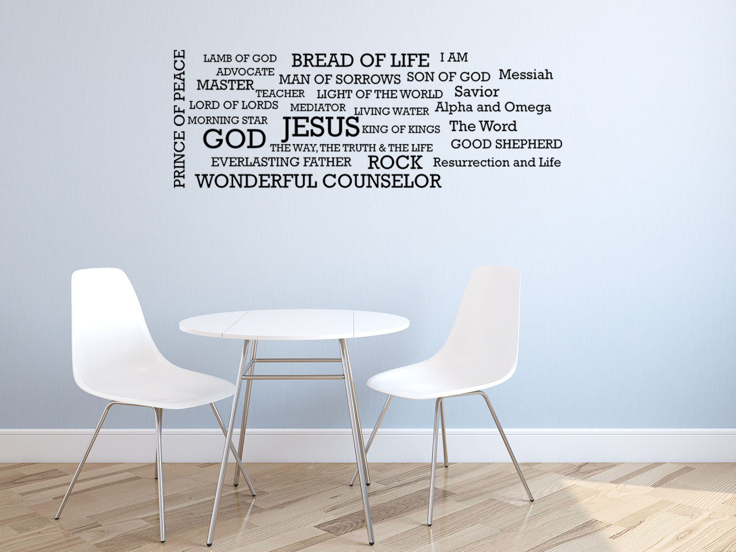 Names Of God Word Cloud Christian Wall Decal Vinyl Wall Decal Inspirational Wall Signs 
