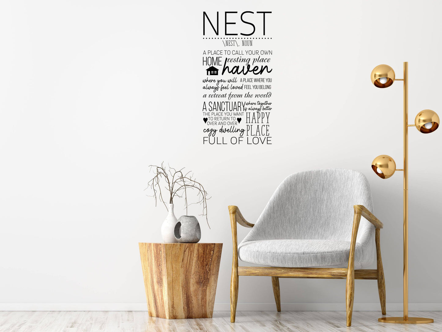 Nest Wall Decal - Nest Vinyl Decal - Nest Wall Decal - Cute Home Decor - Nest Definition Decal Vinyl Wall Decal Done 