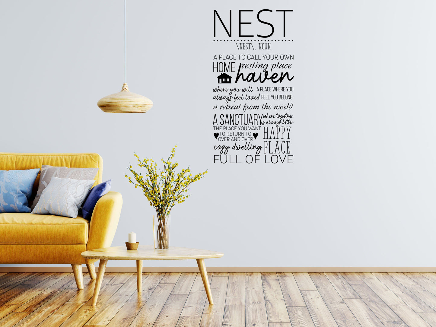 Nest Wall Decal - Nest Vinyl Decal - Nest Wall Decal - Cute Home Decor - Nest Definition Decal Vinyl Wall Decal Done 