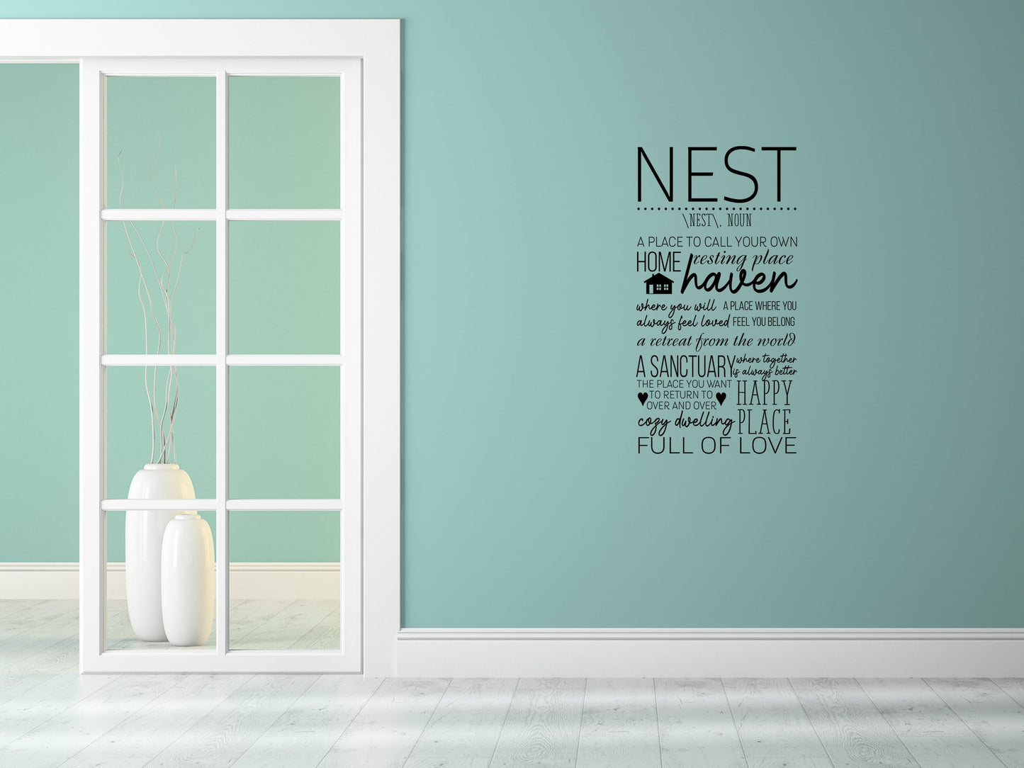 Nest Wall Decal - Nest Vinyl Decal - Nest Wall Decal - Cute Home Decor - Nest Definition Decal Vinyl Wall Decal Done 