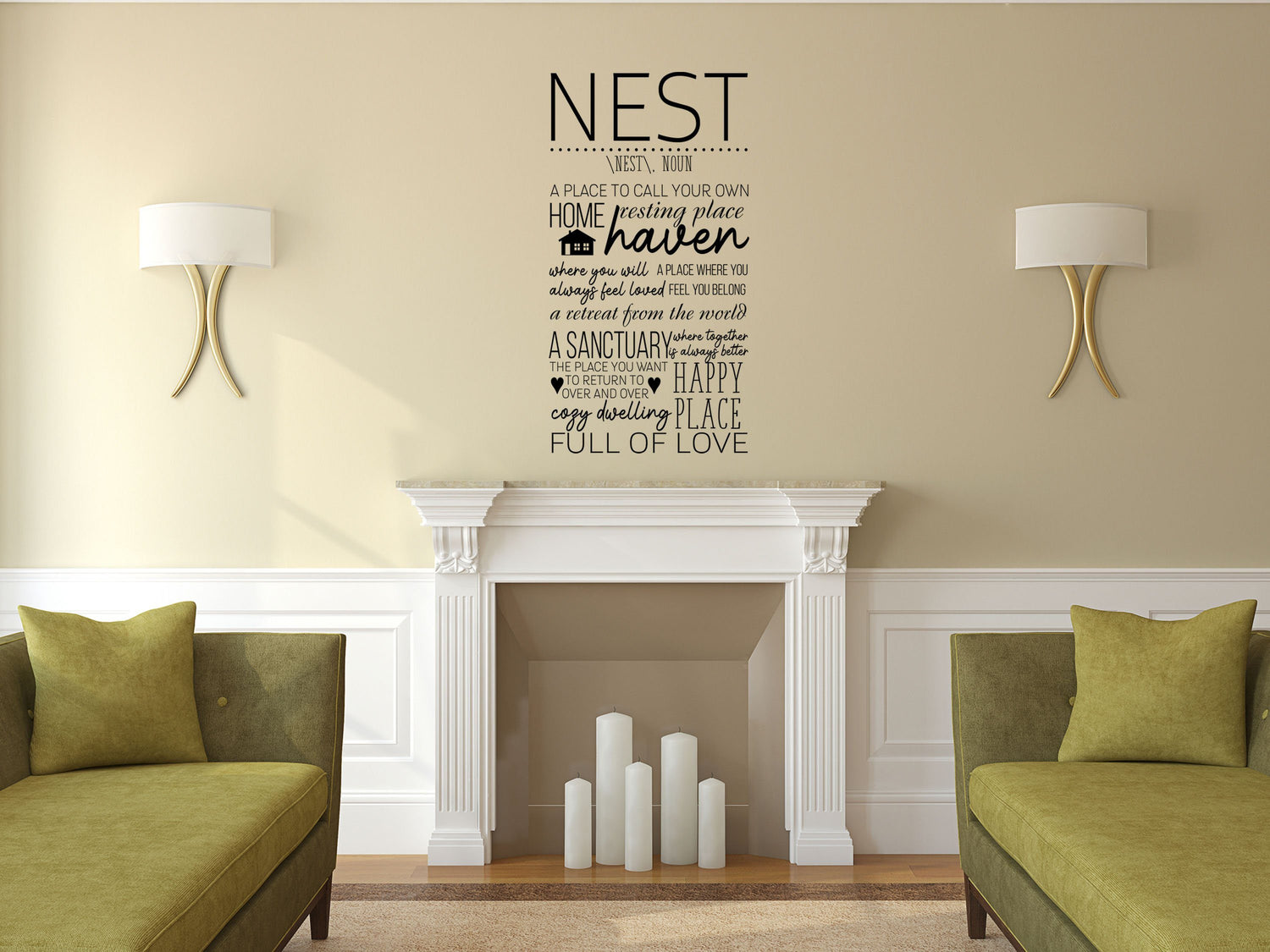 Nest Wall Decal - Nest Vinyl Decal - Nest Wall Decal - Cute Home Decor - Nest Definition Decal Vinyl Wall Decal Done 