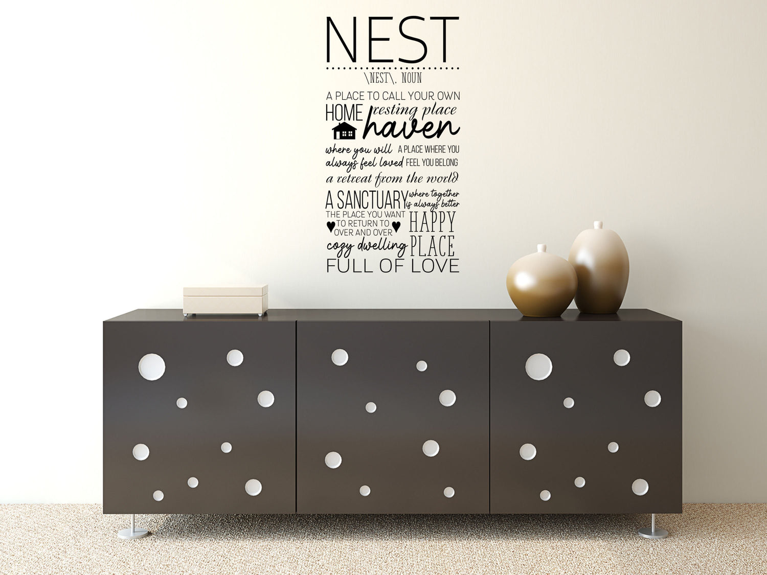 Nest Wall Decal - Nest Vinyl Decal - Nest Wall Decal - Cute Home Decor - Nest Definition Decal Vinyl Wall Decal Done 