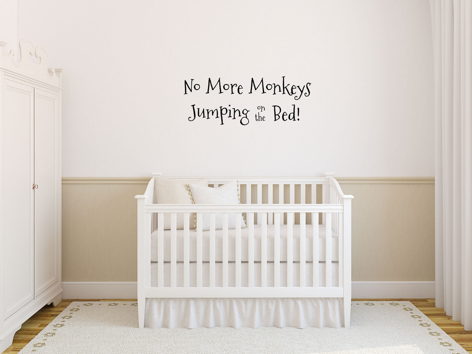 No More Monkeys Jumping on the Bed - Inspirational Wall Decals Inspirational Wall Signs 