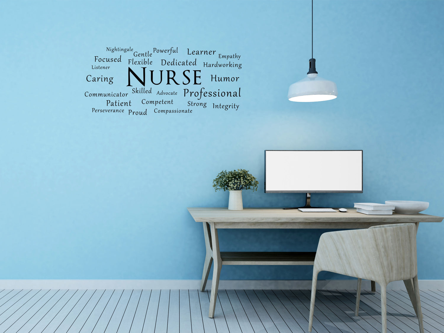 Nurse Word Cloud Office Wall Sticker- Inspirational Wall Decals Vinyl Wall Decal Inspirational Wall Signs 