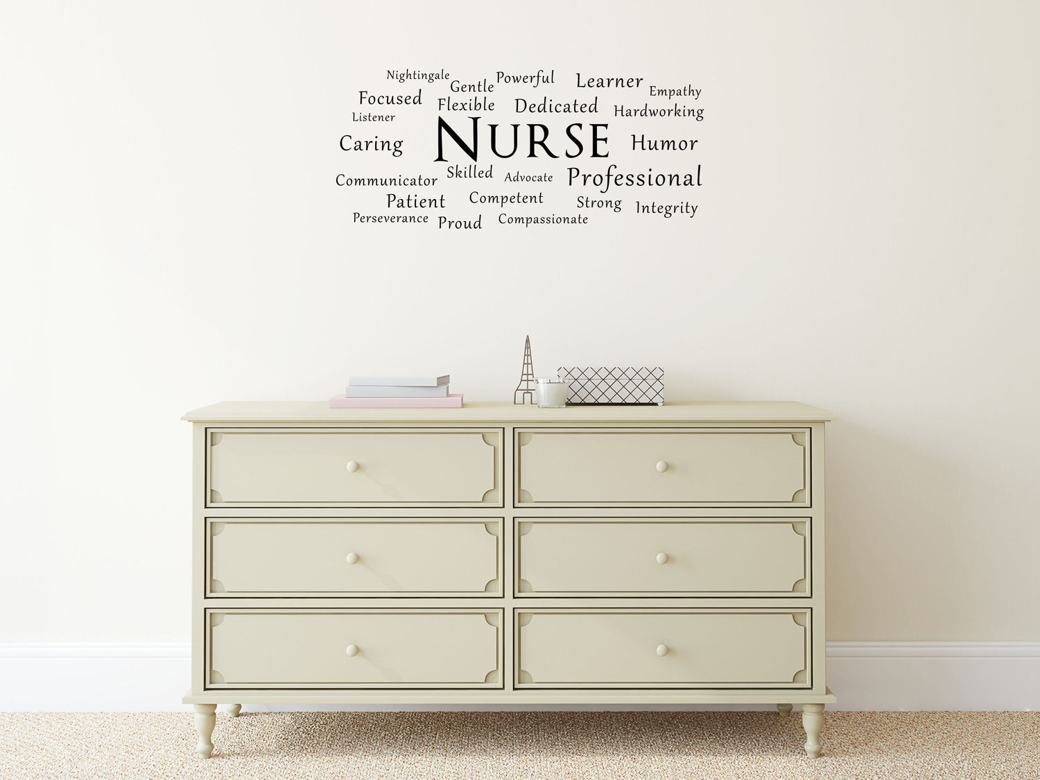 Nurse Word Cloud Office Wall Sticker- Inspirational Wall Decals Vinyl Wall Decal Inspirational Wall Signs 