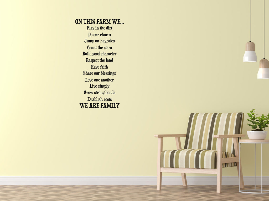 On This Farm - Inspirational Wall Decals Vinyl Wall Decal Inspirational Wall Signs 
