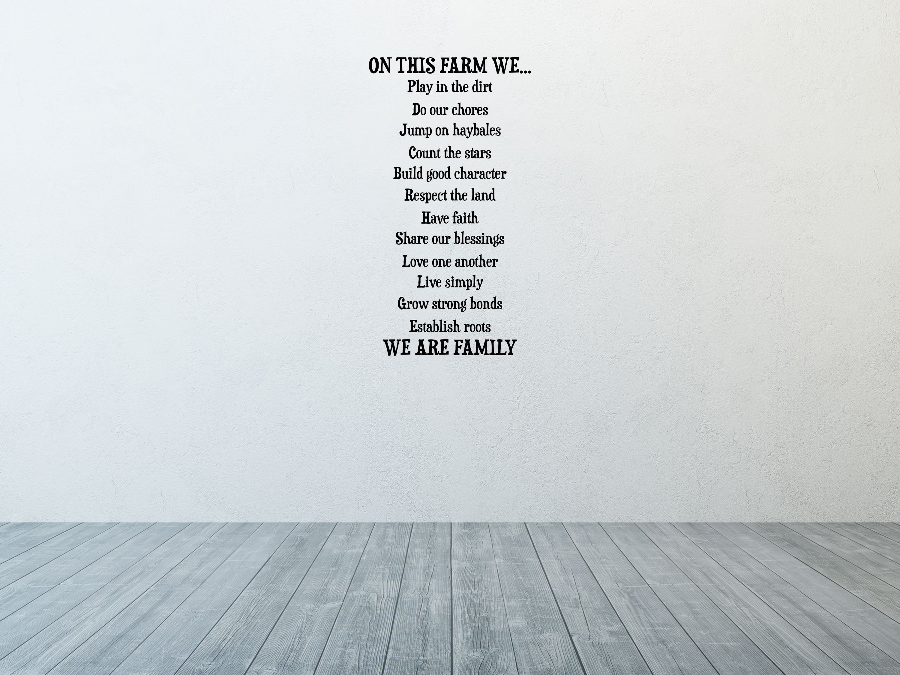 On This Farm - Inspirational Wall Decals Vinyl Wall Decal Inspirational Wall Signs 