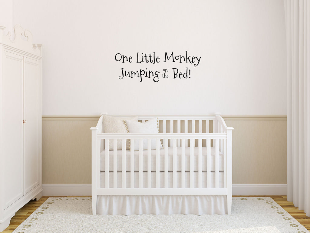 One Little Monkey Jumping On The Bed - Inspirational Wall Decals Vinyl Wall Decal Inspirational Wall Signs 