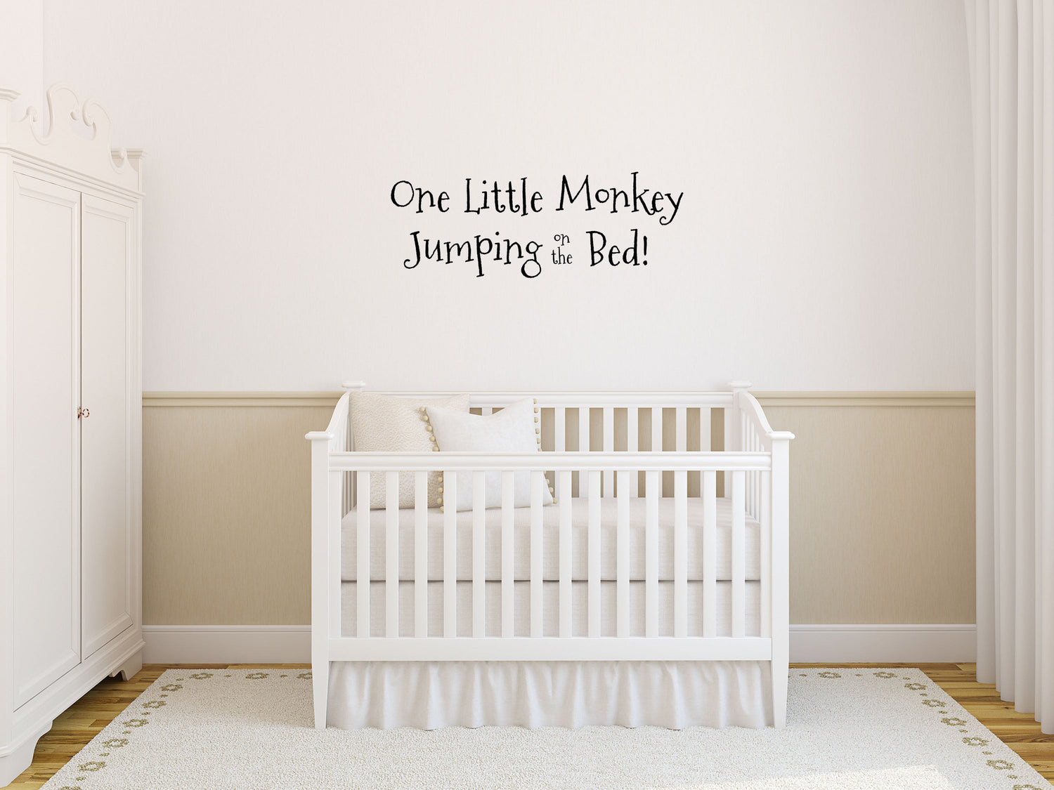 One Little Monkey Jumping On The Bed - Inspirational Wall Decals Vinyl Wall Decal Inspirational Wall Signs 