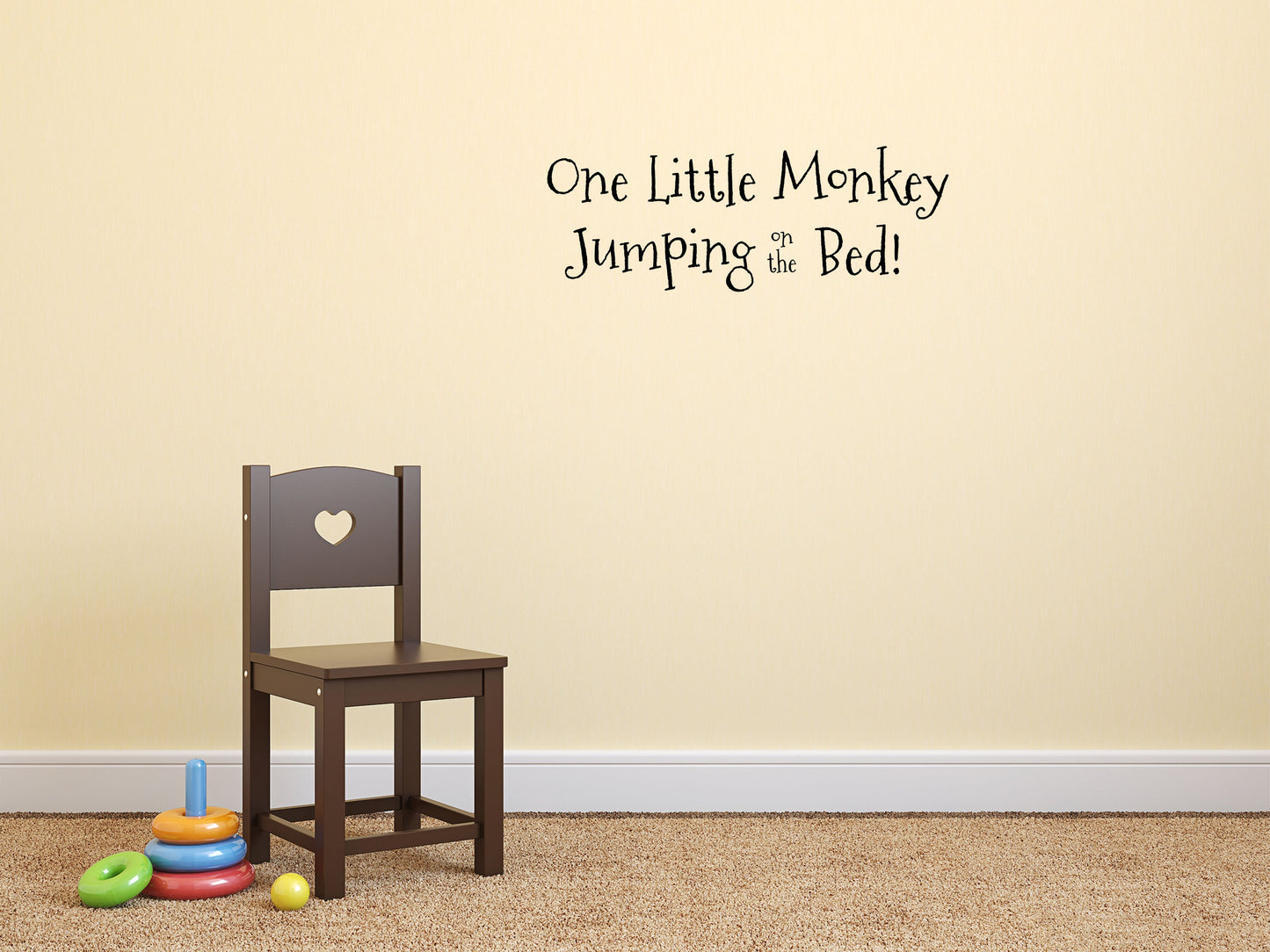 One Little Monkey Jumping On The Bed - Inspirational Wall Decals Vinyl Wall Decal Inspirational Wall Signs 