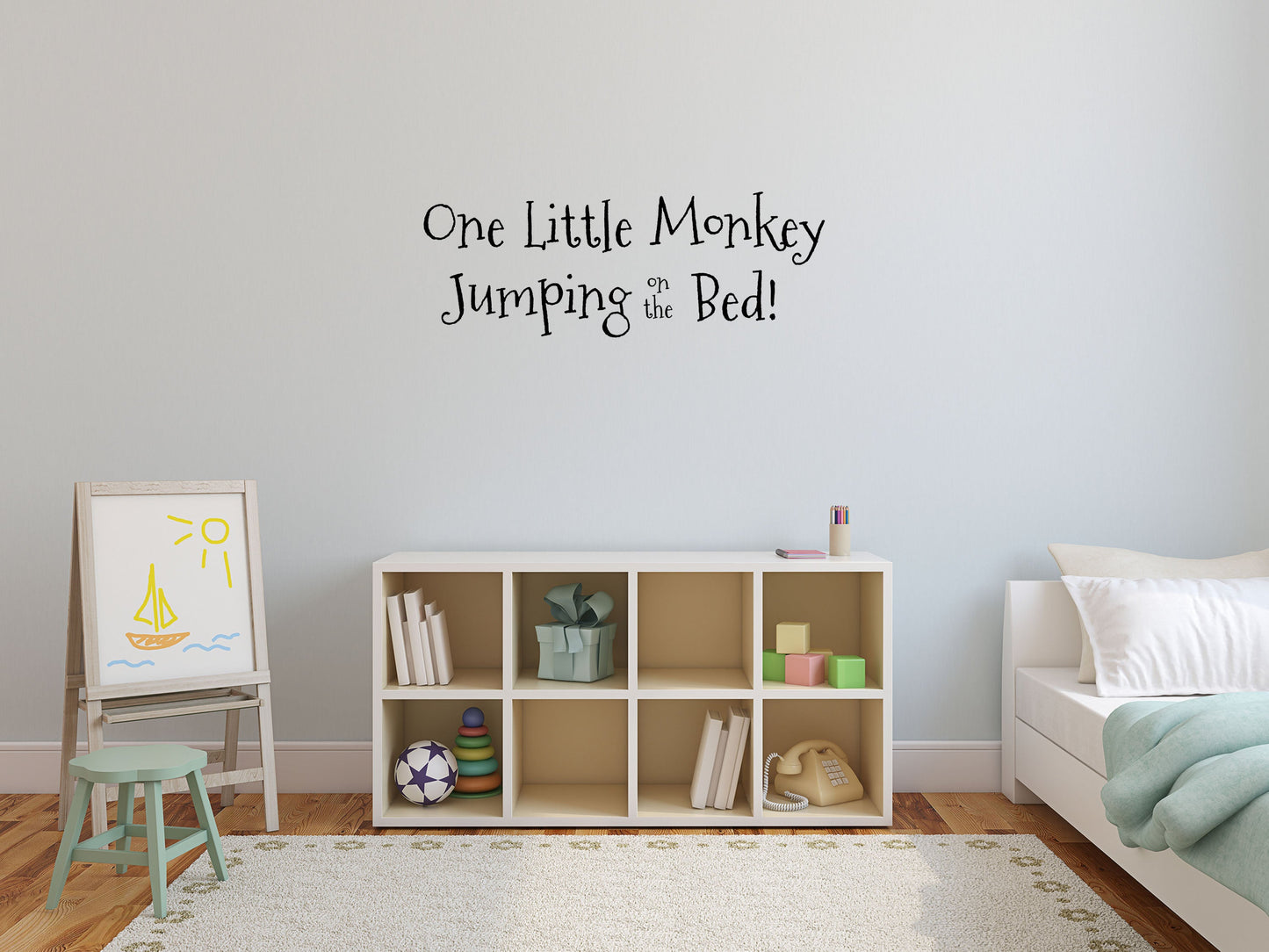 One Little Monkey Jumping On The Bed - Inspirational Wall Decals Vinyl Wall Decal Inspirational Wall Signs 