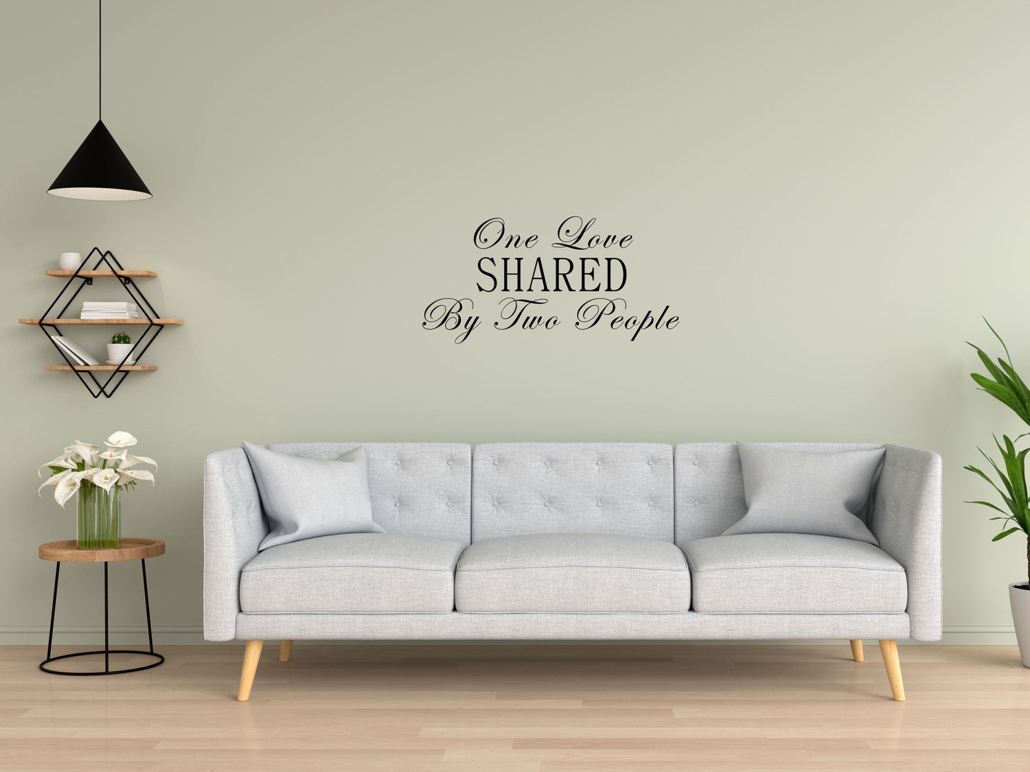 One Love Shared By Two People Vinyl Wall Decal Inspirational Wall Signs 