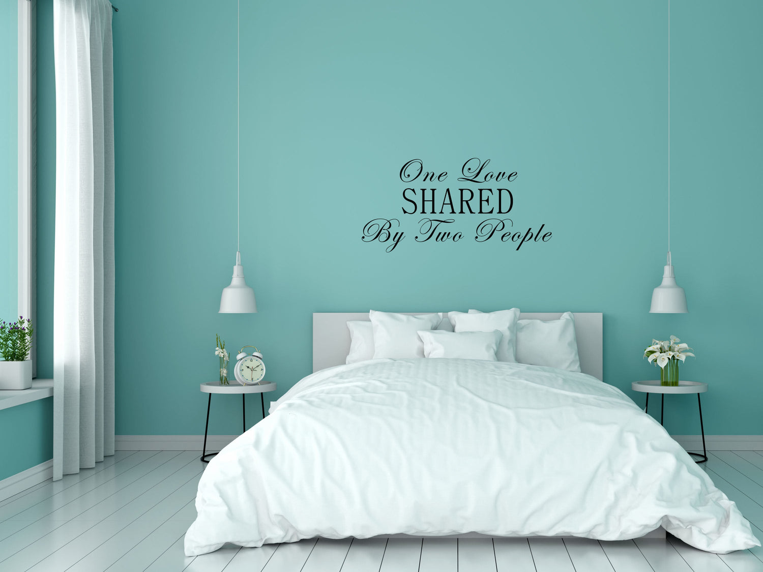 One Love Shared By Two People Vinyl Wall Decal Inspirational Wall Signs 