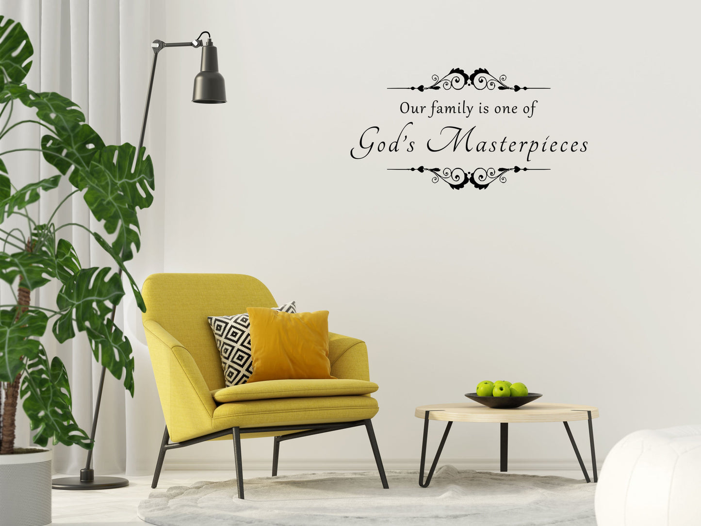 Our Family Is One Of God's Masterpieces Vinyl Wall Decal Inspirational Wall Signs 