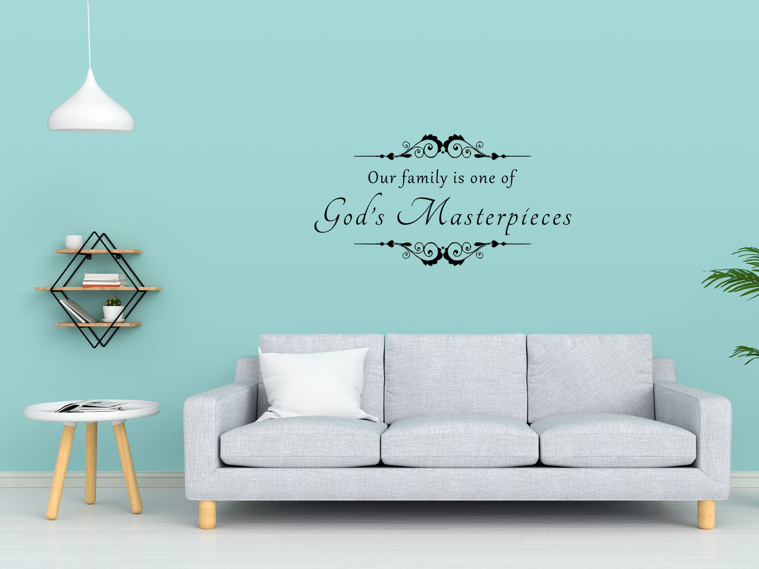 Our Family Is One Of God's Masterpieces Vinyl Wall Decal Inspirational Wall Signs 