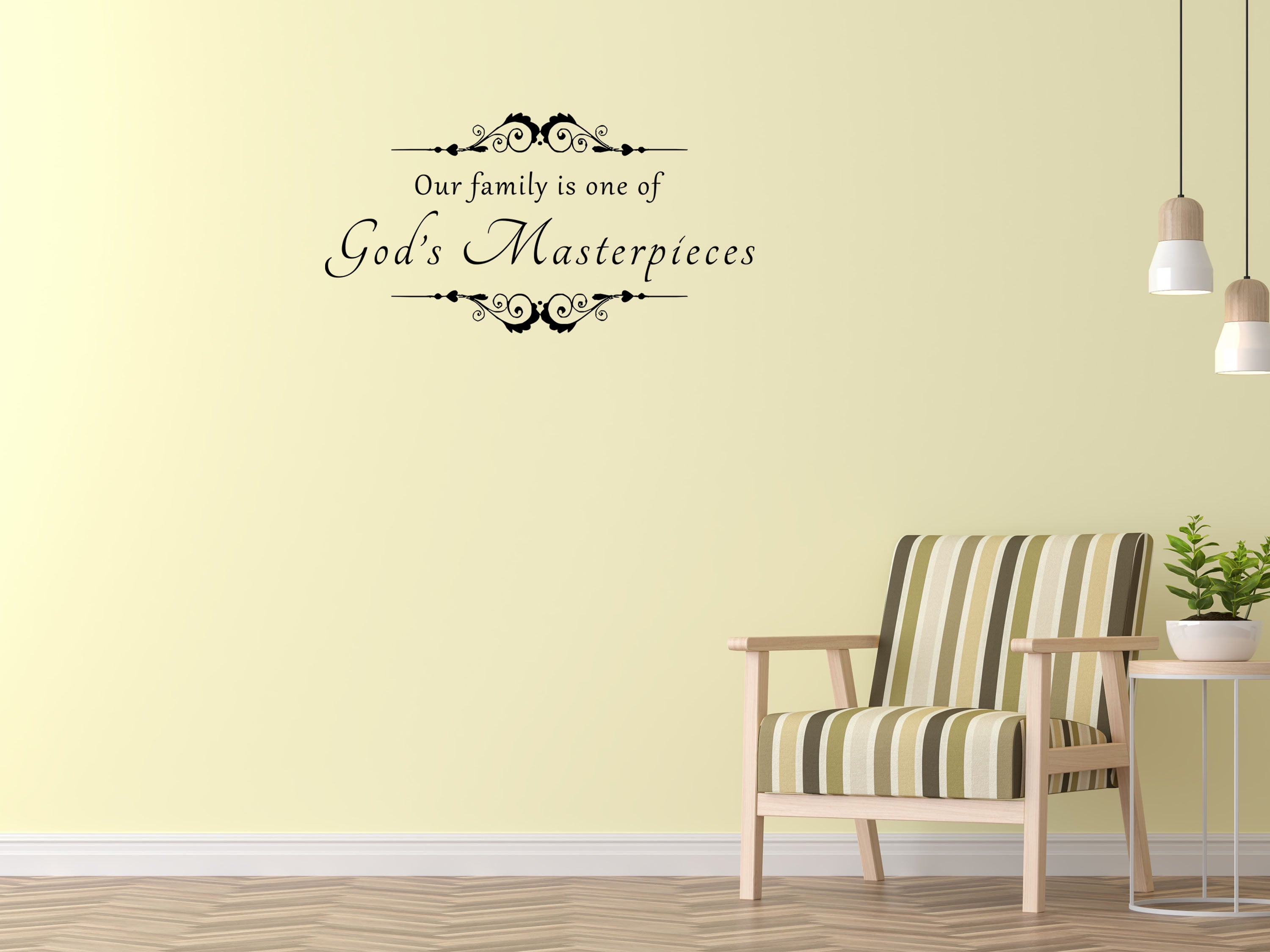 Our Family Is One Of God's Masterpieces Vinyl Wall Decal Inspirational Wall Signs 