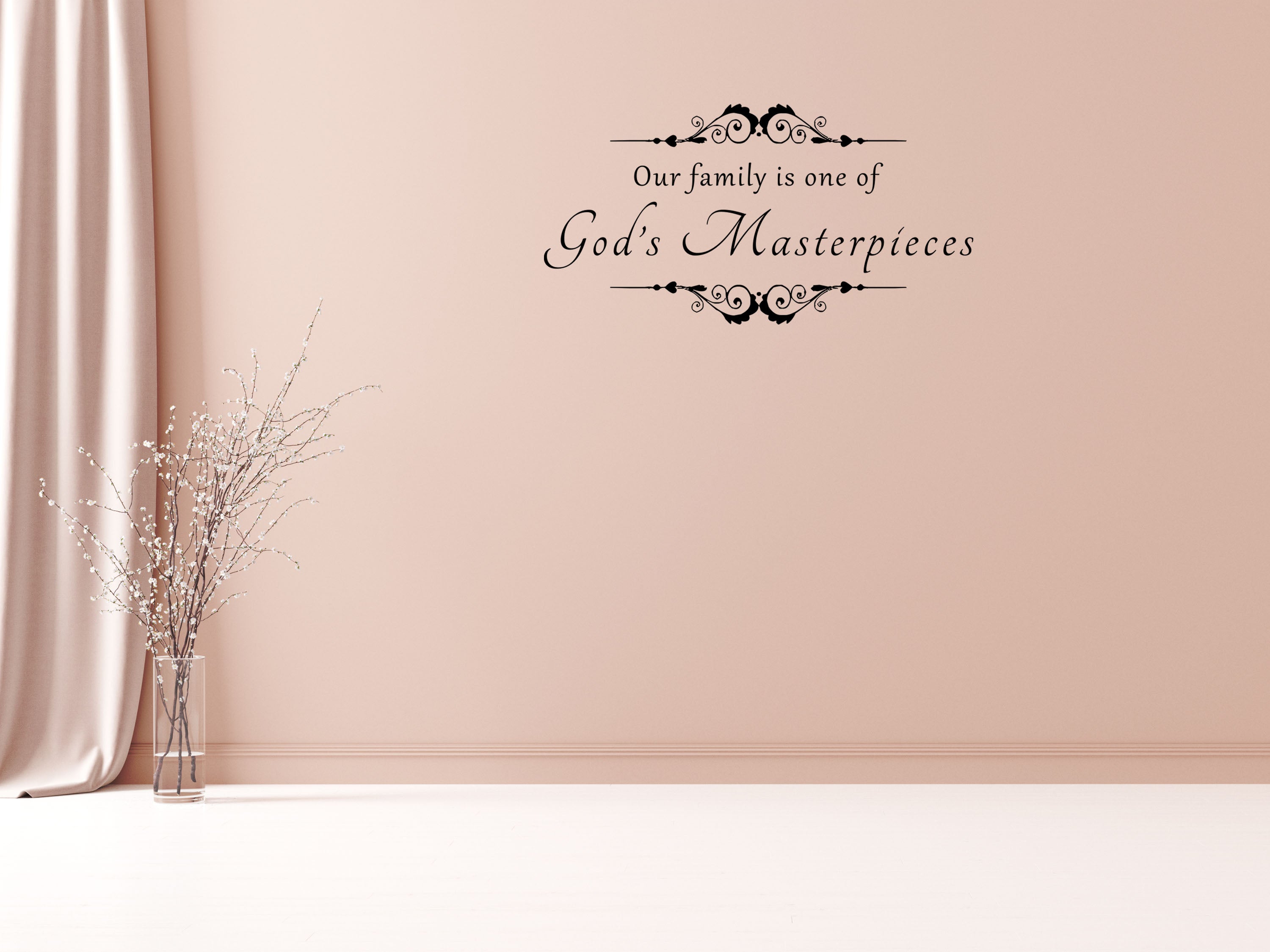 Our Family Is One Of God's Masterpieces Vinyl Wall Decal Inspirational Wall Signs 