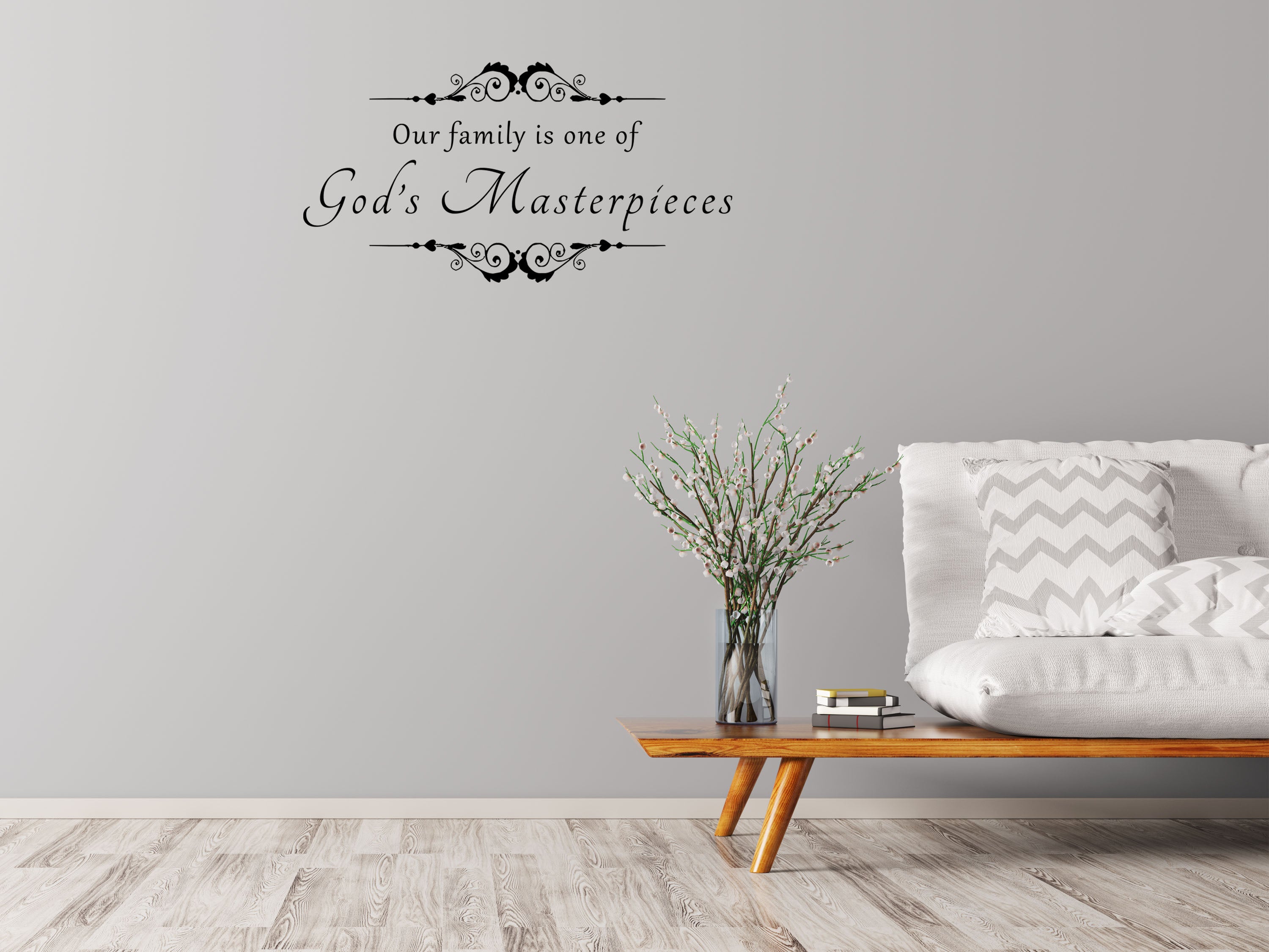 Our Family Is One Of God's Masterpieces Vinyl Wall Decal Inspirational Wall Signs 
