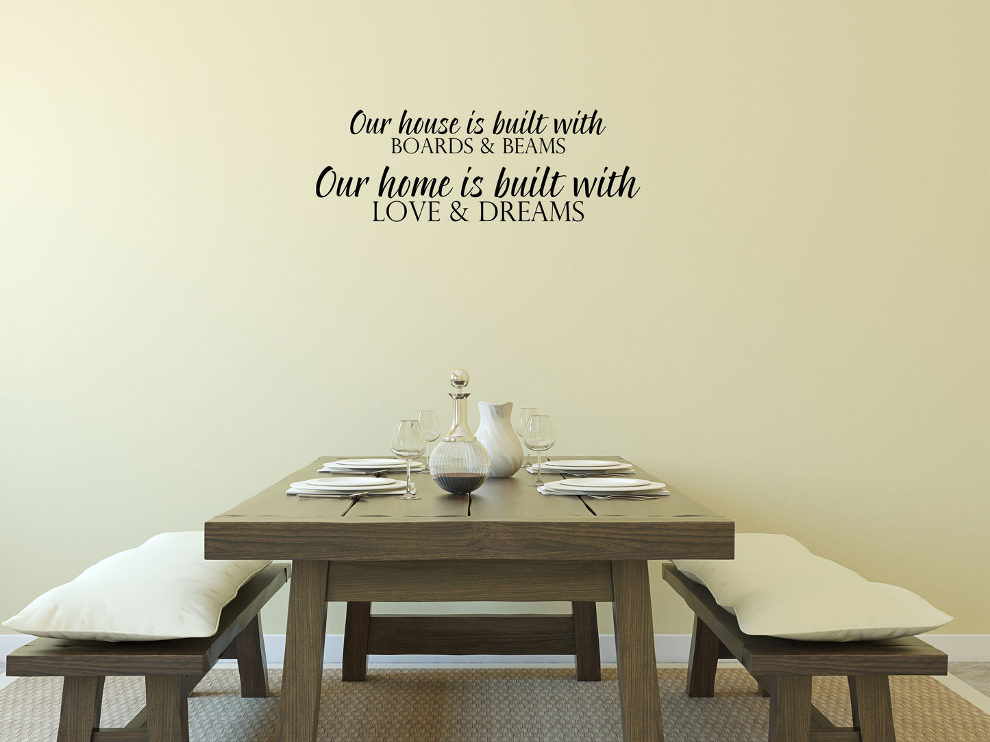 Our House Is Built Vinyl Wall Decal Inspirational Wall Signs 