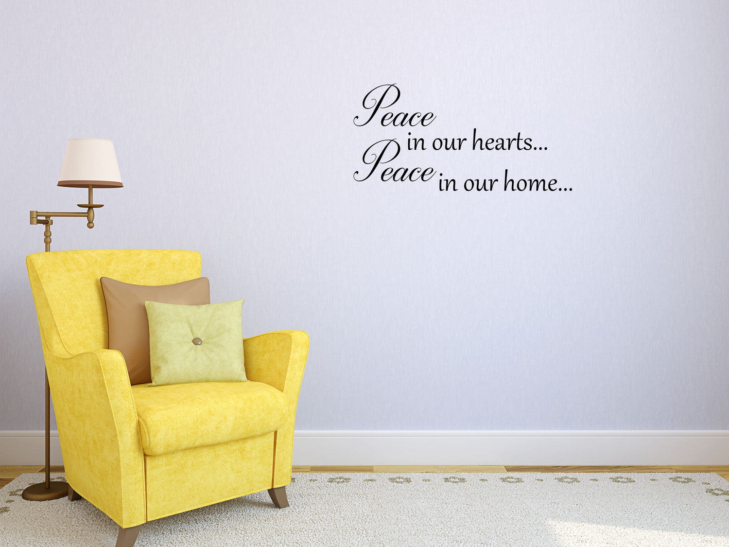 Peace In Our Hearts Vinyl Decal Wall Decal Custom Wall Custom Quote Verse Wall Decal Peace Sign Peace Wall Decal Peace Wall Art Quote Vinyl Wall Decal Inspirational Wall Signs 