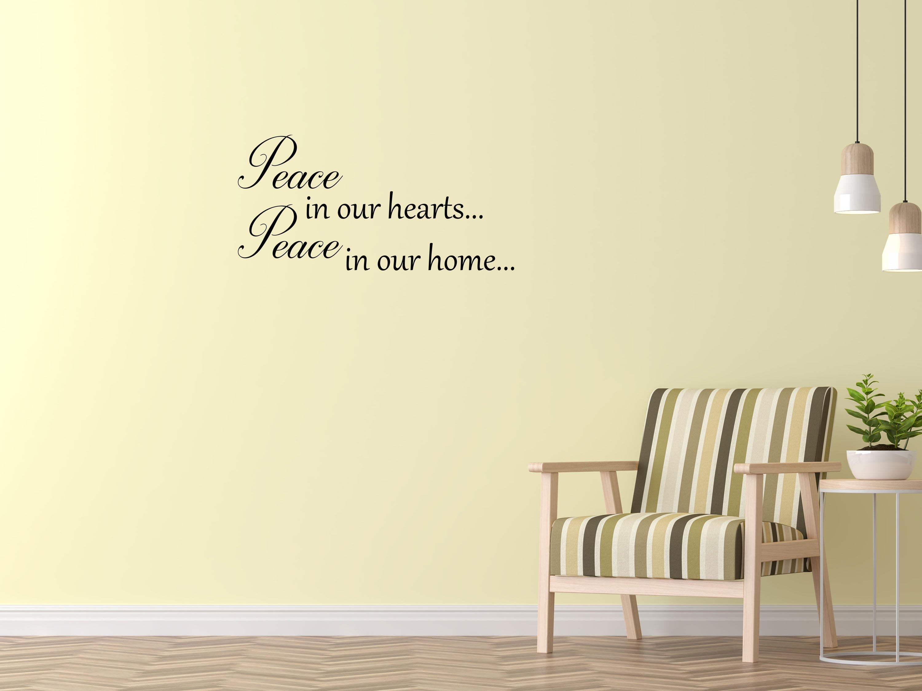 Peace In Our Hearts Vinyl Decal Wall Decal Custom Wall Custom Quote Verse Wall Decal Peace Sign Peace Wall Decal Peace Wall Art Quote Vinyl Wall Decal Inspirational Wall Signs 