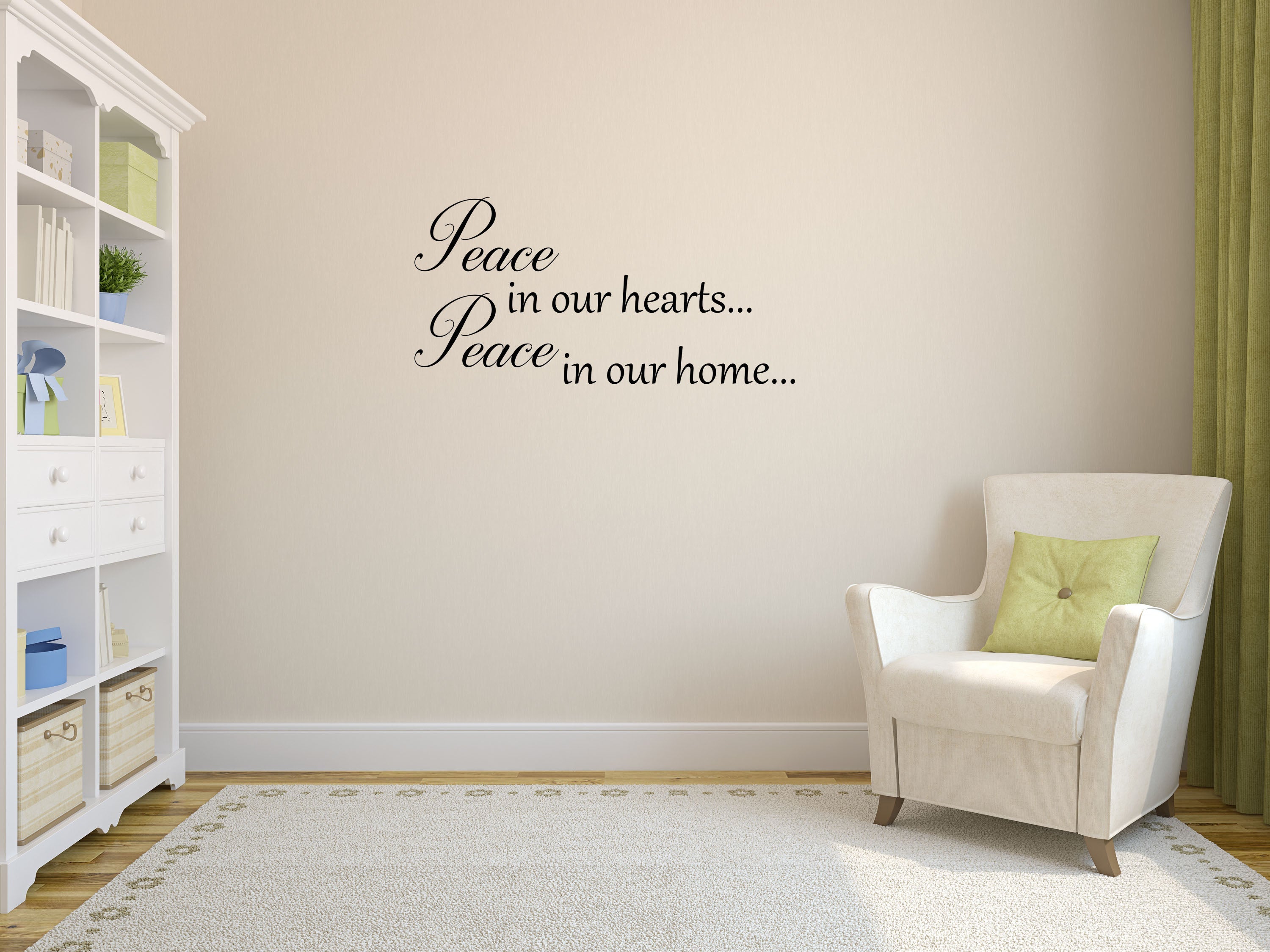 Peace In Our Hearts Vinyl Decal Wall Decal Custom Wall Custom Quote Verse Wall Decal Peace Sign Peace Wall Decal Peace Wall Art Quote Vinyl Wall Decal Inspirational Wall Signs 