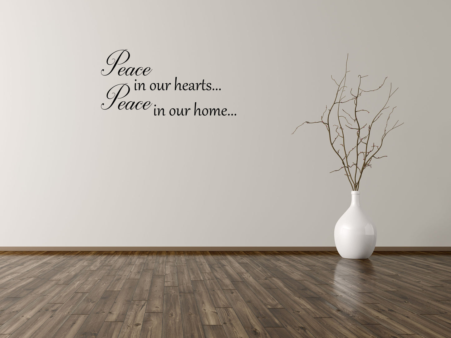 Peace In Our Hearts Vinyl Decal Wall Decal Custom Wall Custom Quote Verse Wall Decal Peace Sign Peace Wall Decal Peace Wall Art Quote Vinyl Wall Decal Inspirational Wall Signs 