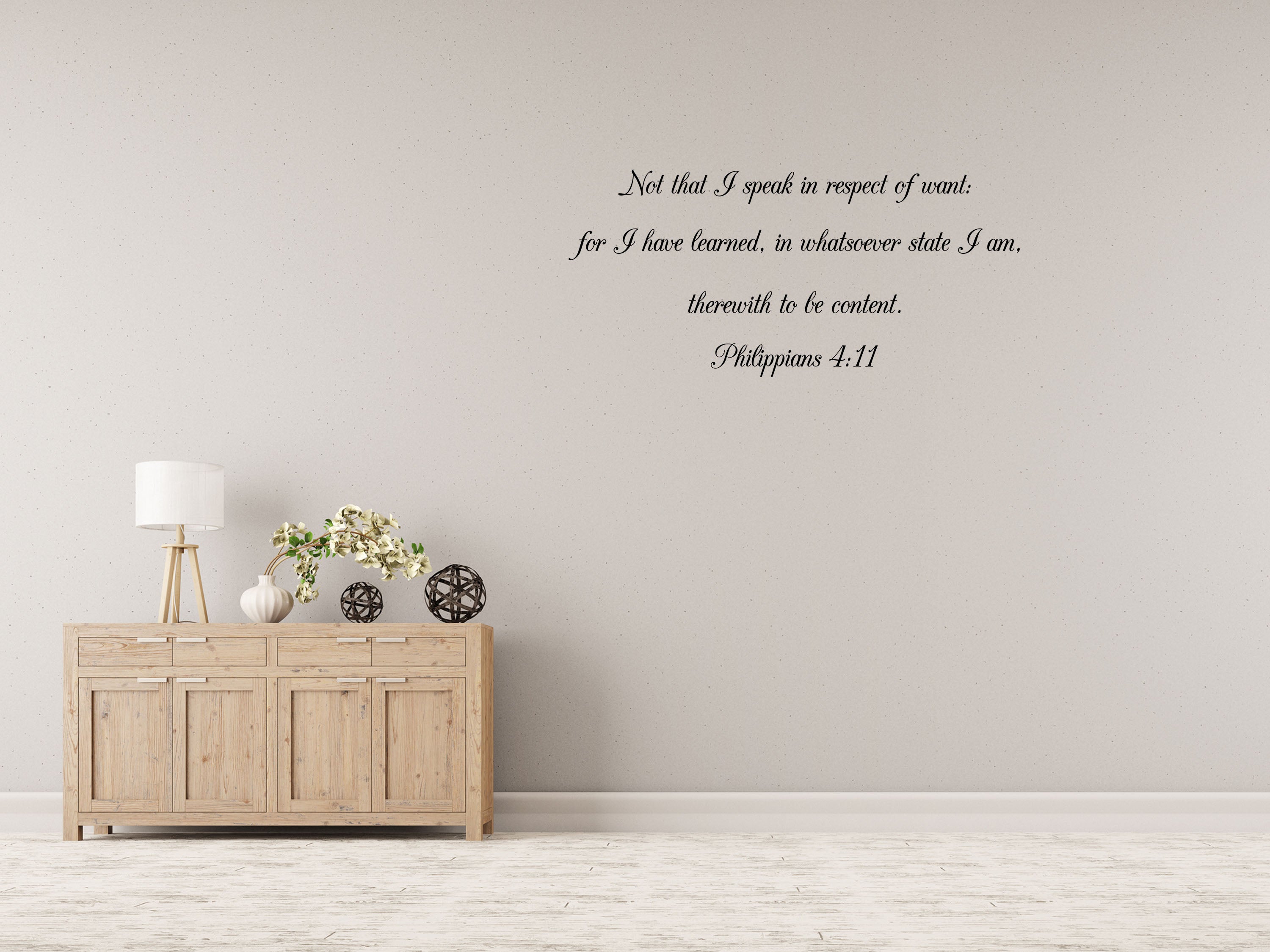 Philippians 4:11 - Scripture Wall Decals - Decal Wall Stickers Vinyl Wall Decal Inspirational Wall Signs 